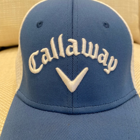 Callaway Odyssey Blue Golf Hat with White Embroidery Size S/M Flex Fit - Picture 2 of 10